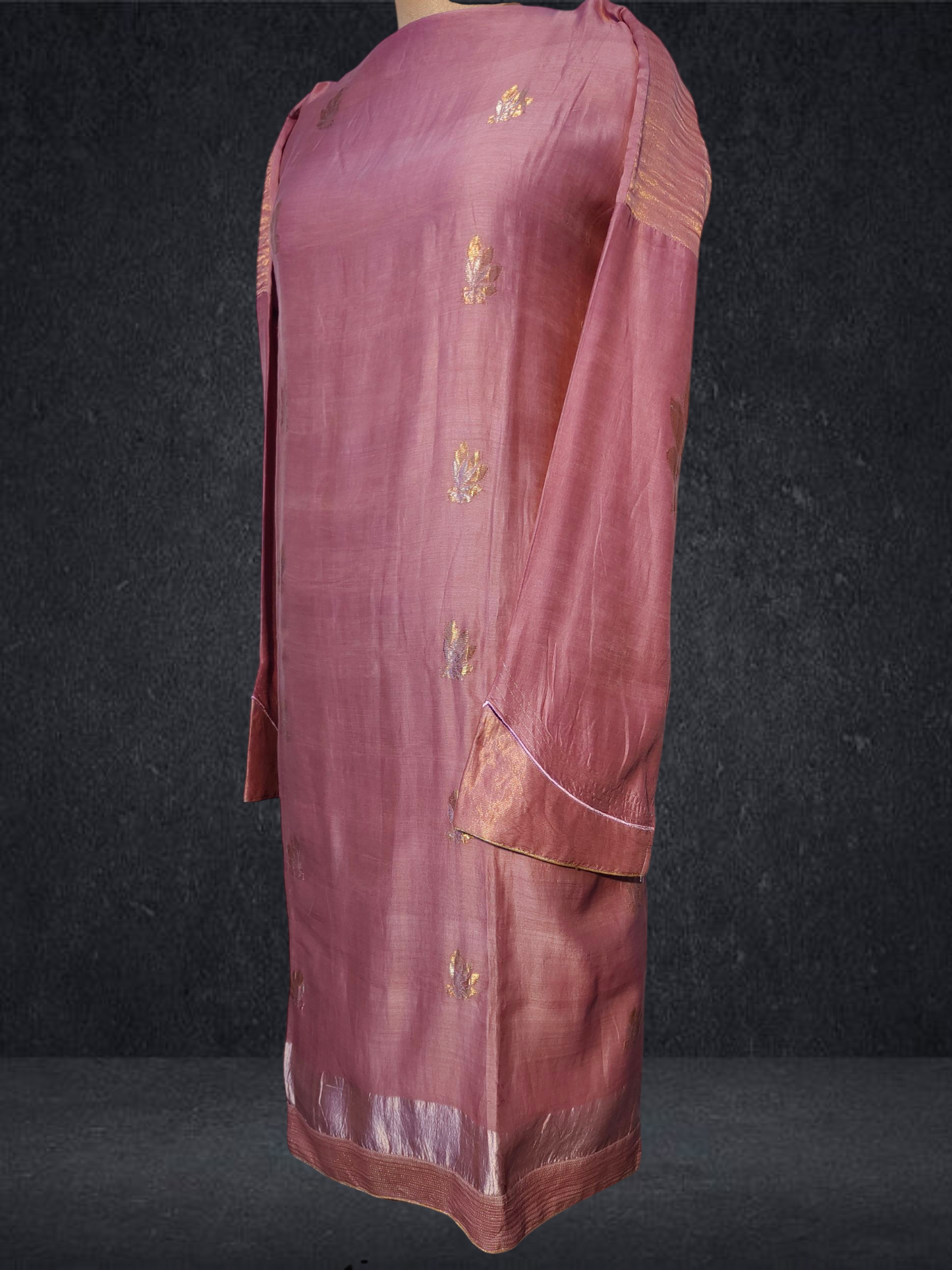 Semi Stitched Formal chanderi Kurta