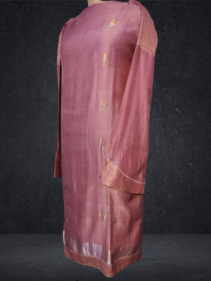 Semi Stitched Formal chanderi Kurta