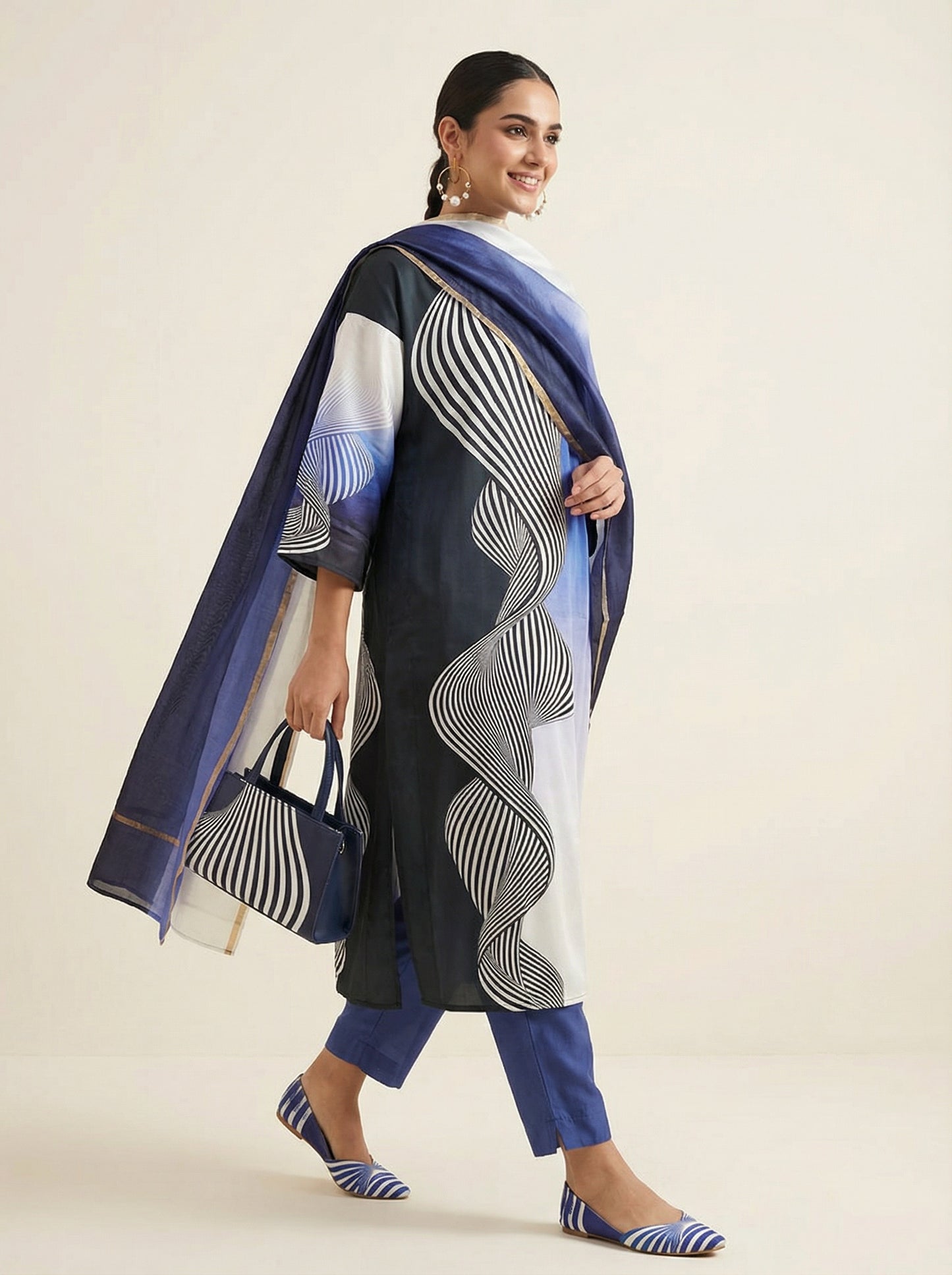 Semi Stitched Cotton satin Casual Suitset