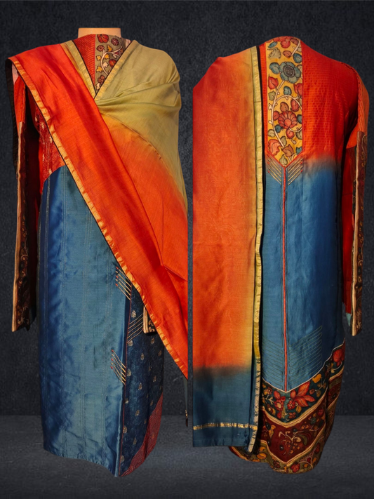 Semi Stitched Formal chanderi Suitset