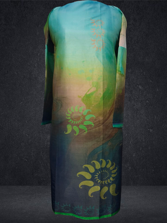 Semi Stitched Chanderi Kurta