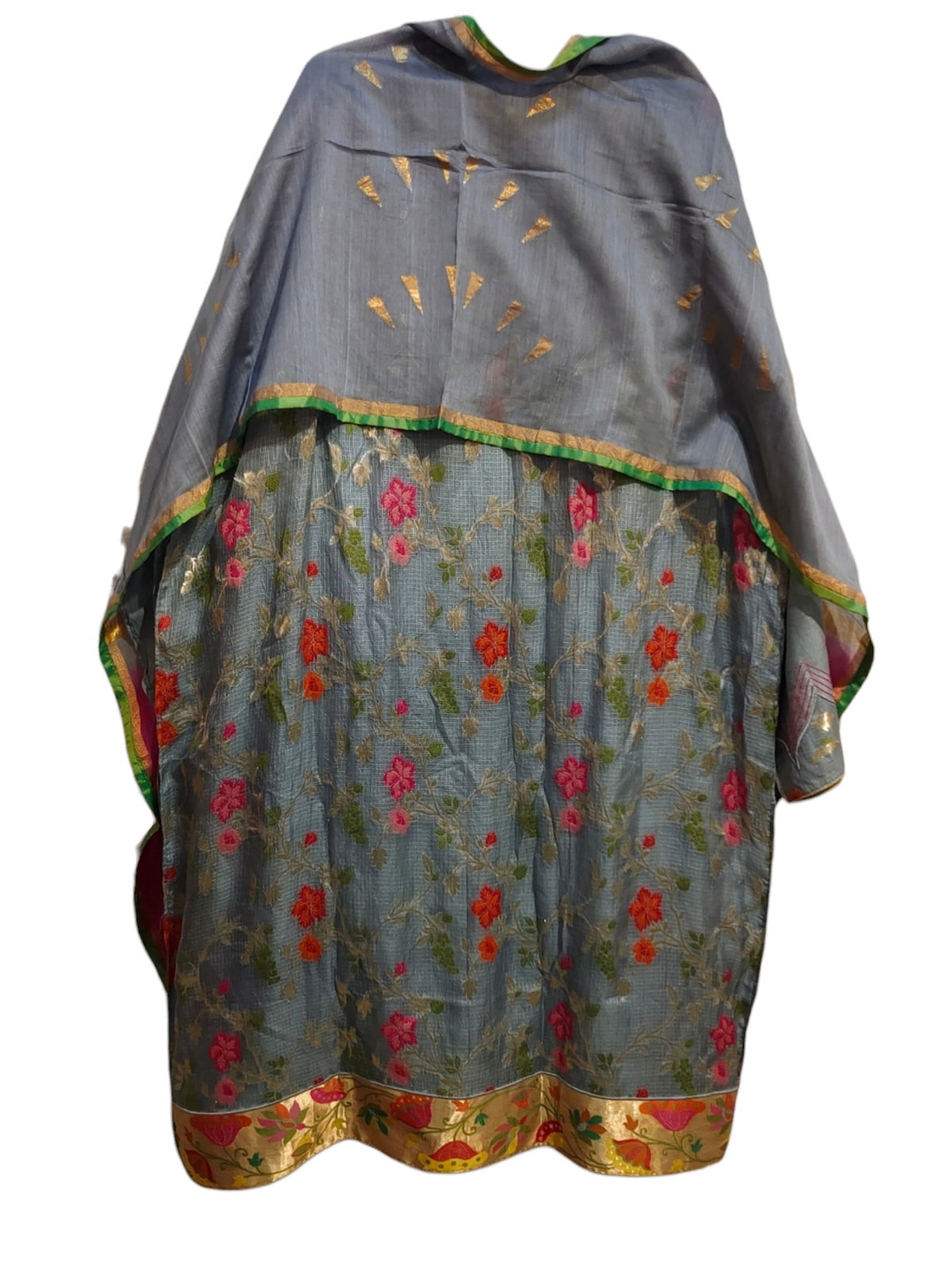 Semi Stitched Chanderi Formal Suitset