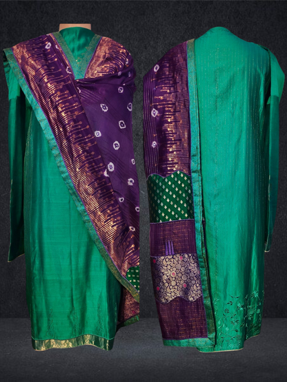 Semi Stitched Formal chanderi Suitset