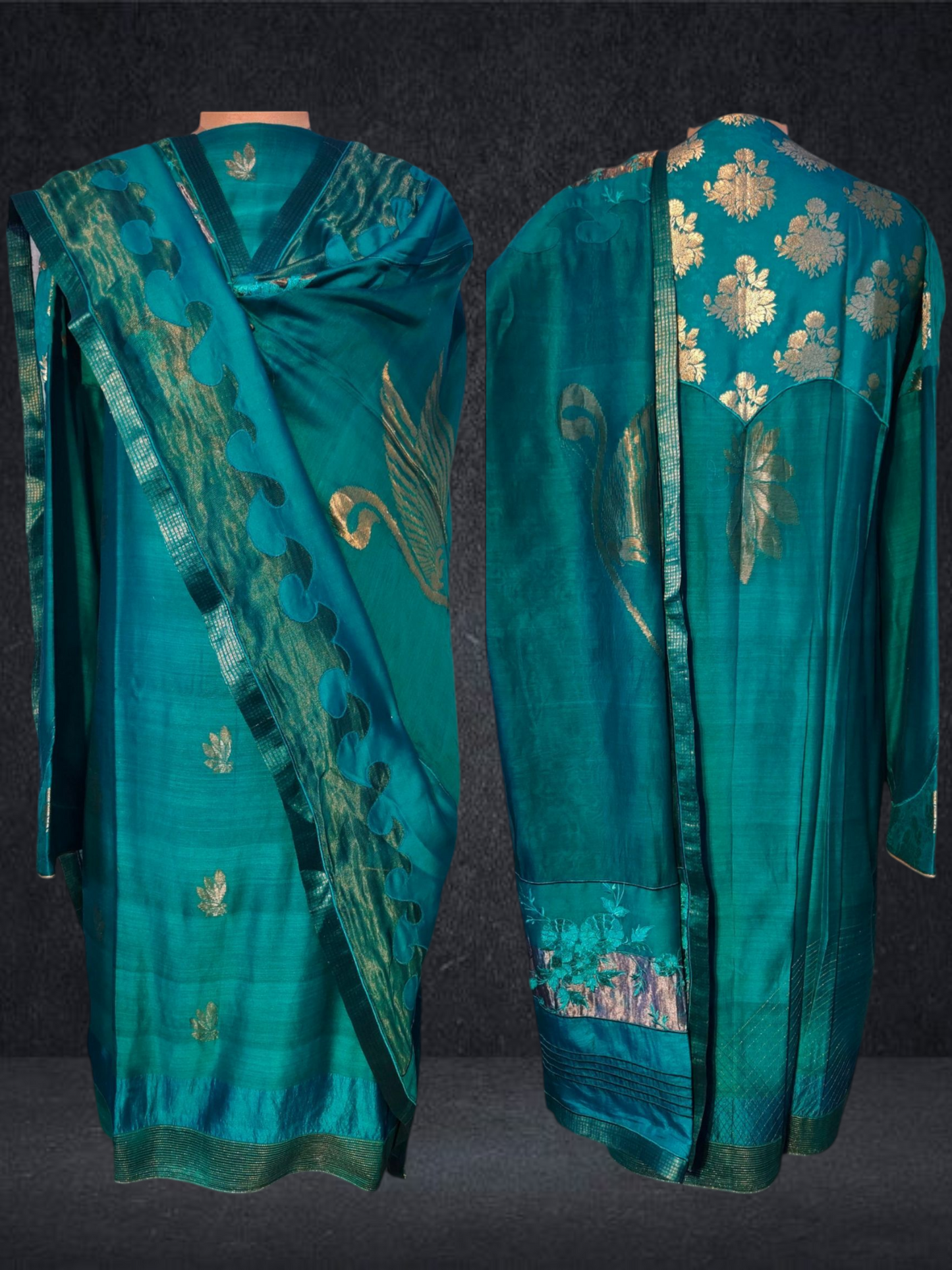 Semi Stitched Formal chanderi Suitset