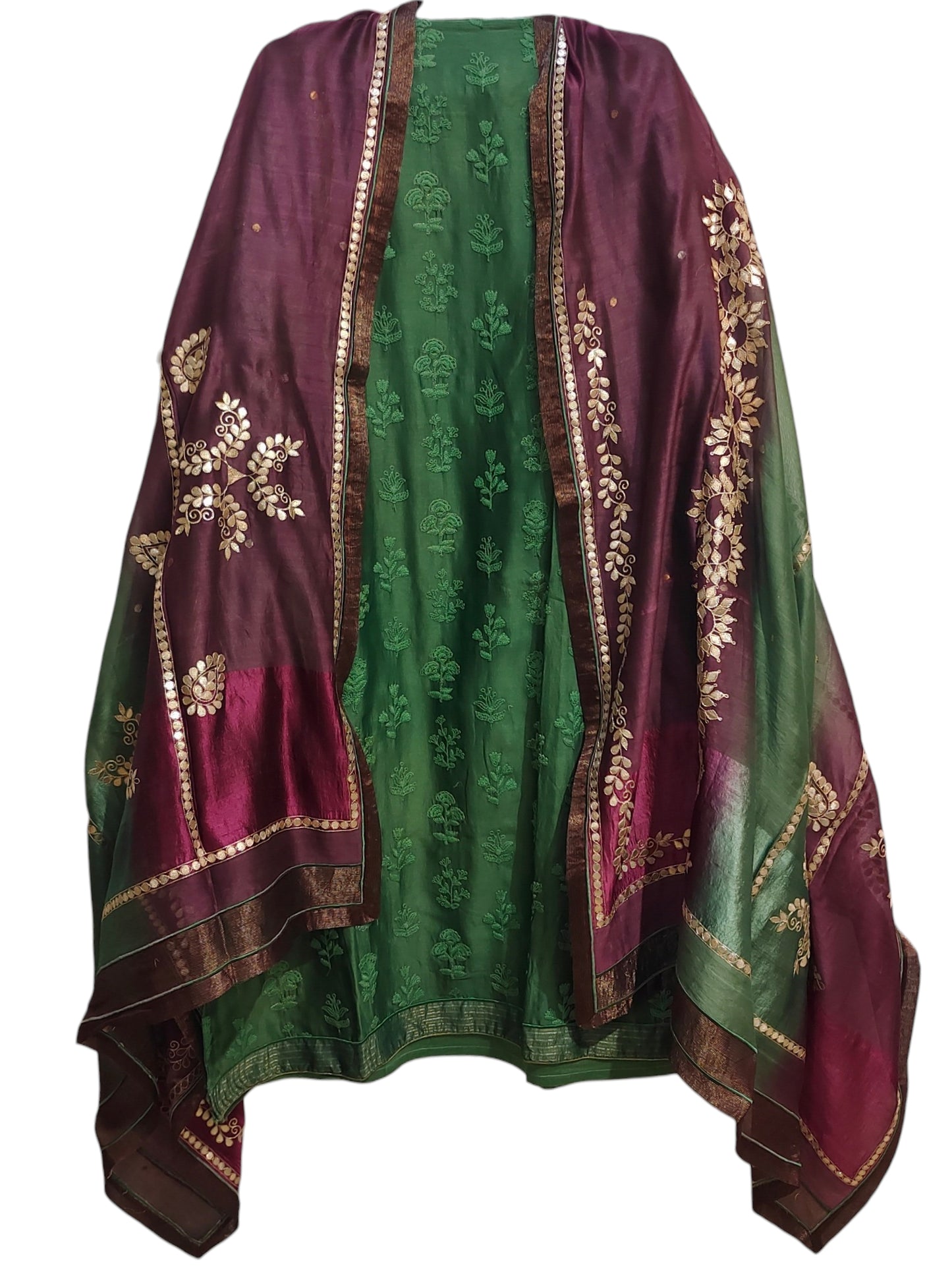Semi Stitched Chanderi Formal Suitset