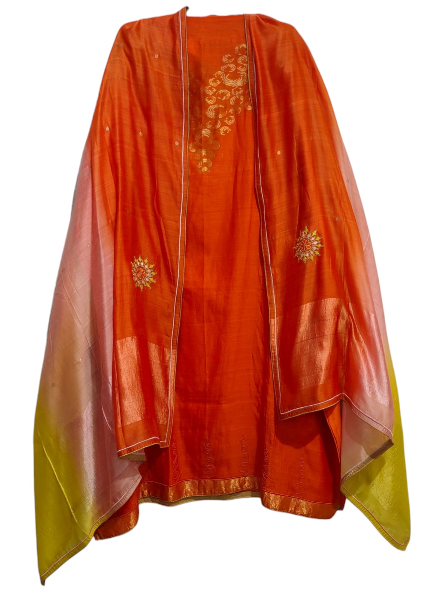 Semi Stitched Chanderi Formal Suitset