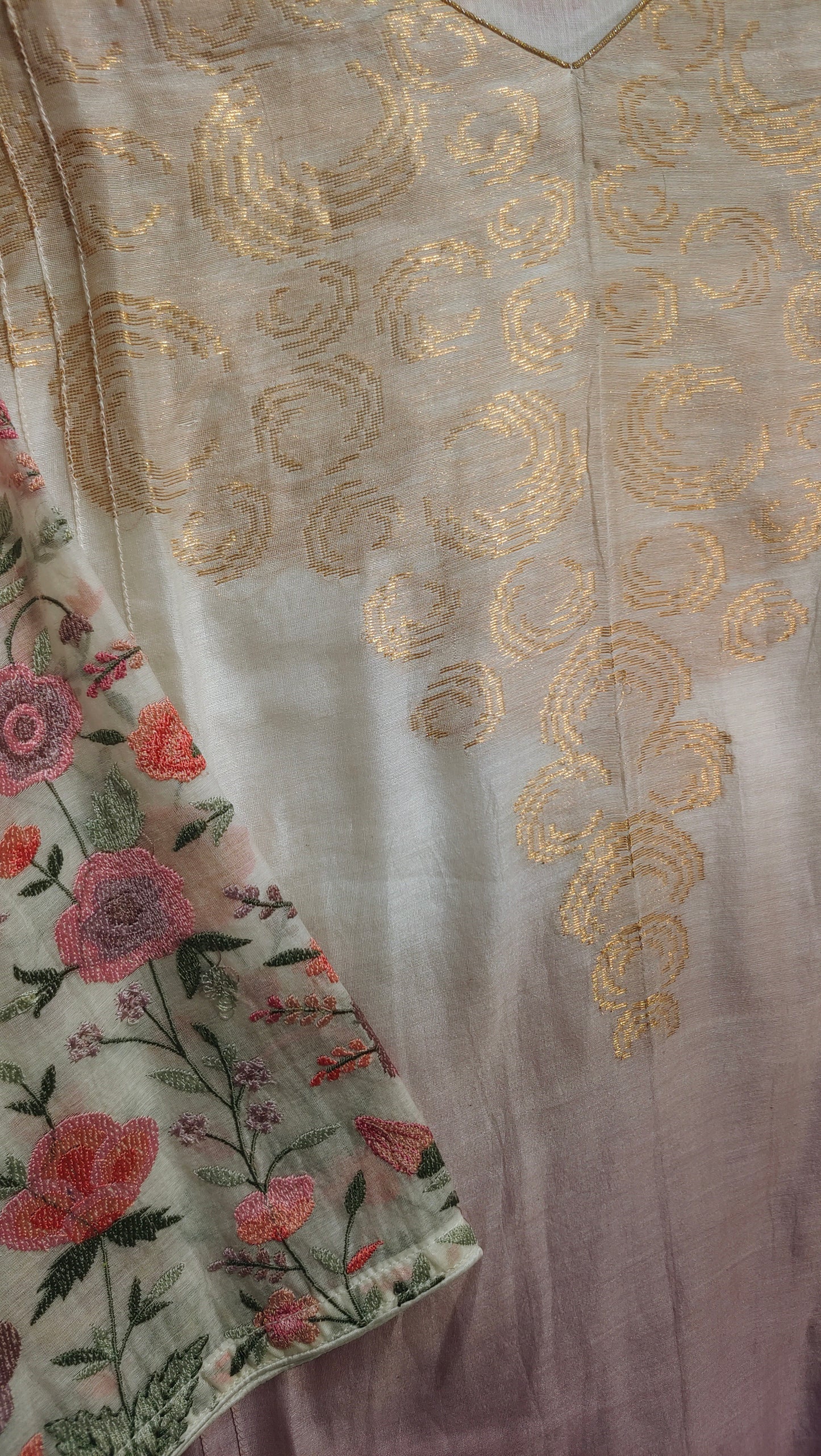 Formal chanderi Embroidered Indowestern set