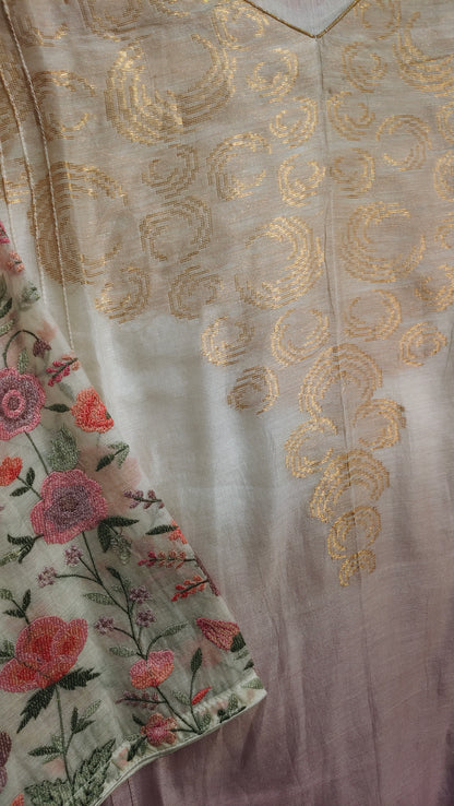 Formal chanderi Embroidered Indowestern set