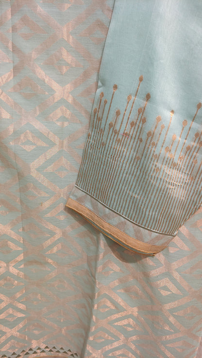 Semi Stitched Chanderi Formal Suitset
