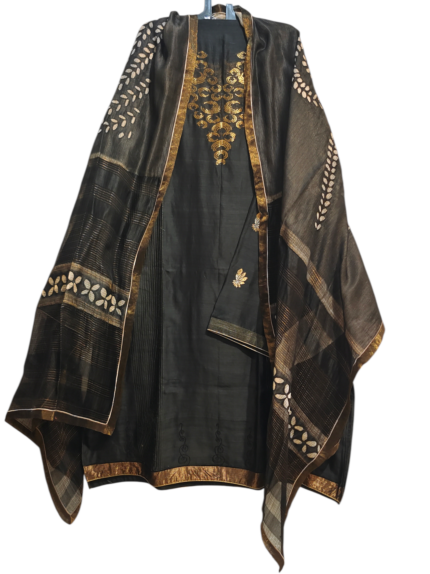 Semi Stitched Formal chanderi Suitset