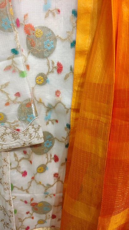 Semi Stitched Formal chanderi Suitset