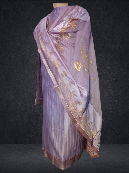 Semi Stitched Formal chanderi Suitset