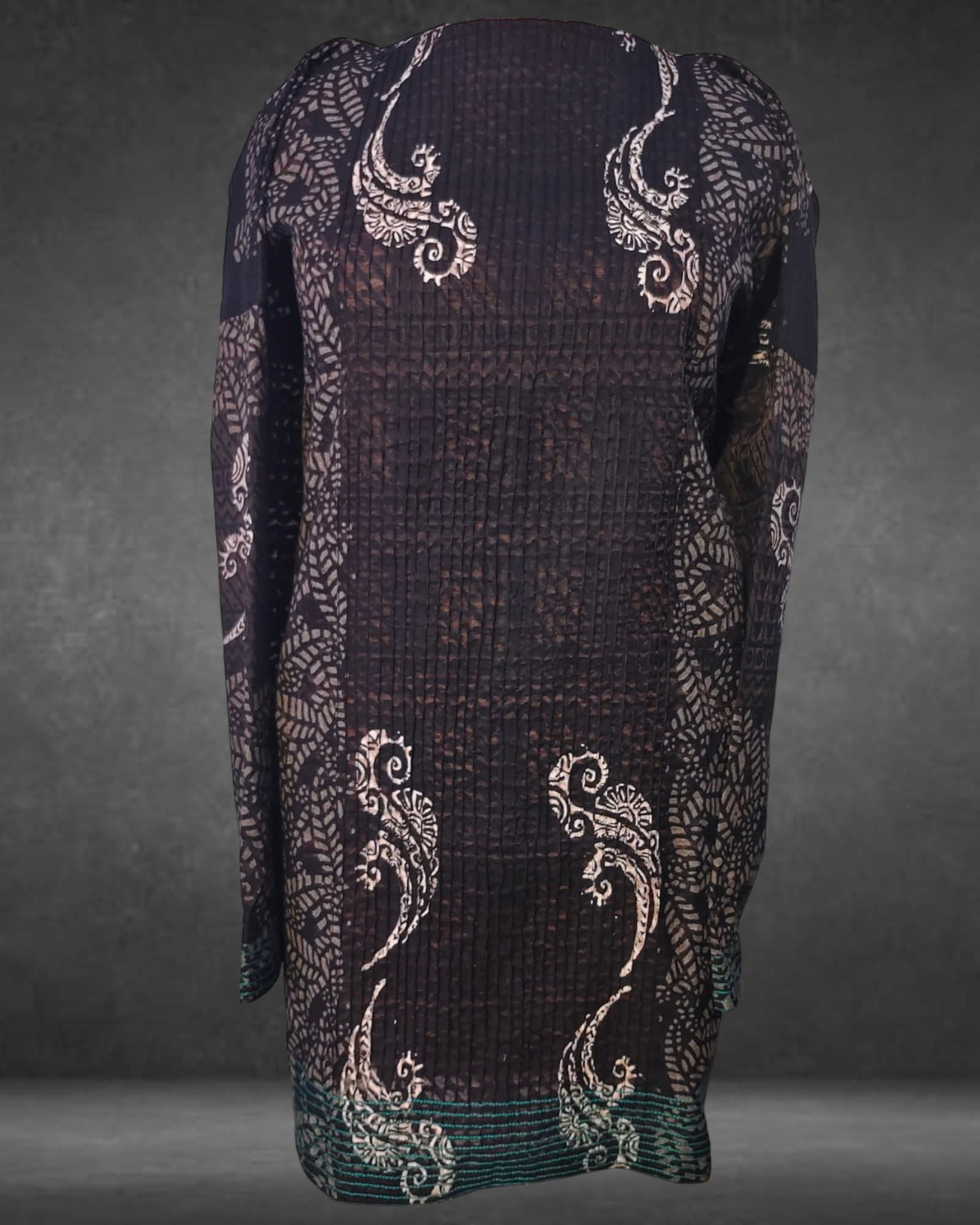 Semistitched Chanderi  Blockprinted Tunic with stole VISHAL KAPUR STUDIO