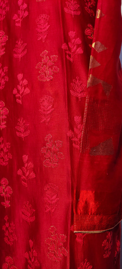 Semi Stitched Formal chanderi Suitset