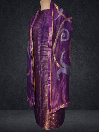 Semi Stitched Formal chanderi Suitset