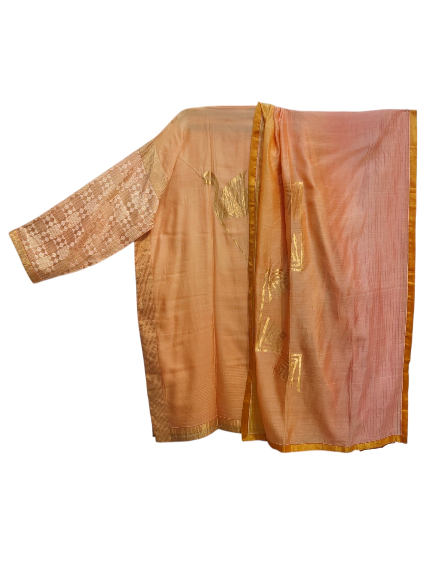 Semi Stitched Chanderi Formal Suitset