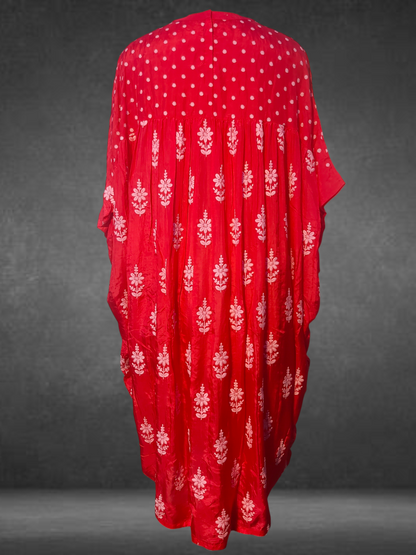 Stitched silk embroidered long dress