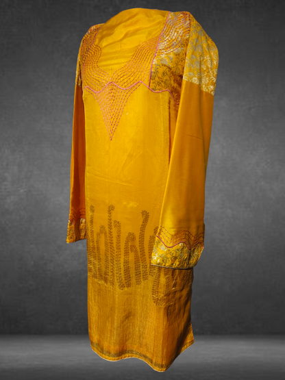 Semi Stitched Formal Chanderi kurta