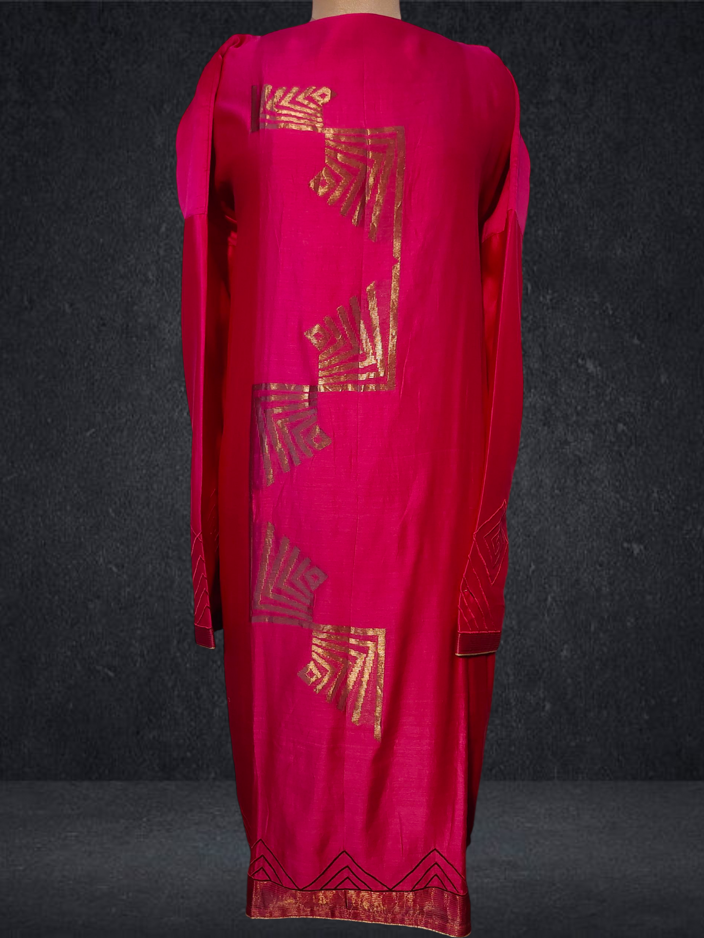 Semi Stitched Formal chanderi Kurta
