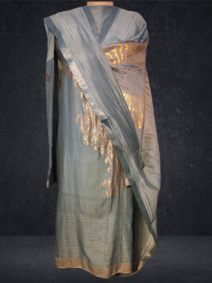Semi Stitched Formal chanderi Suitset