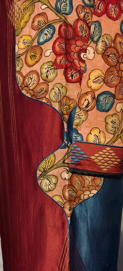 Semi Stitched Formal chanderi Kurta