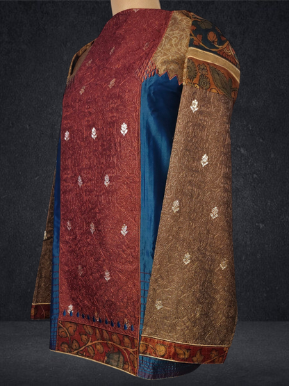 Semistitched Chanderi Kalamkari Short Tunic