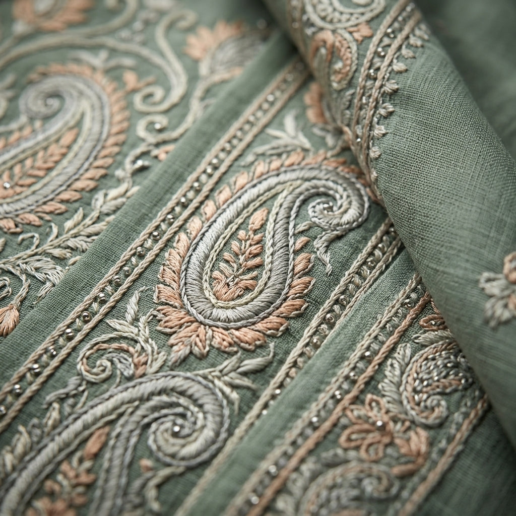 Customised Chanderi Embroidered set