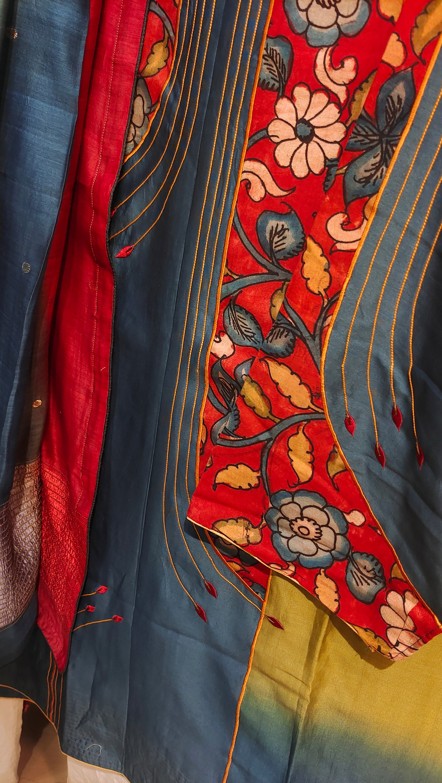 Semi Stitched Chanderi Formal Suitset