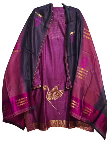 Semi Stitched Formal Chanderi Suitset