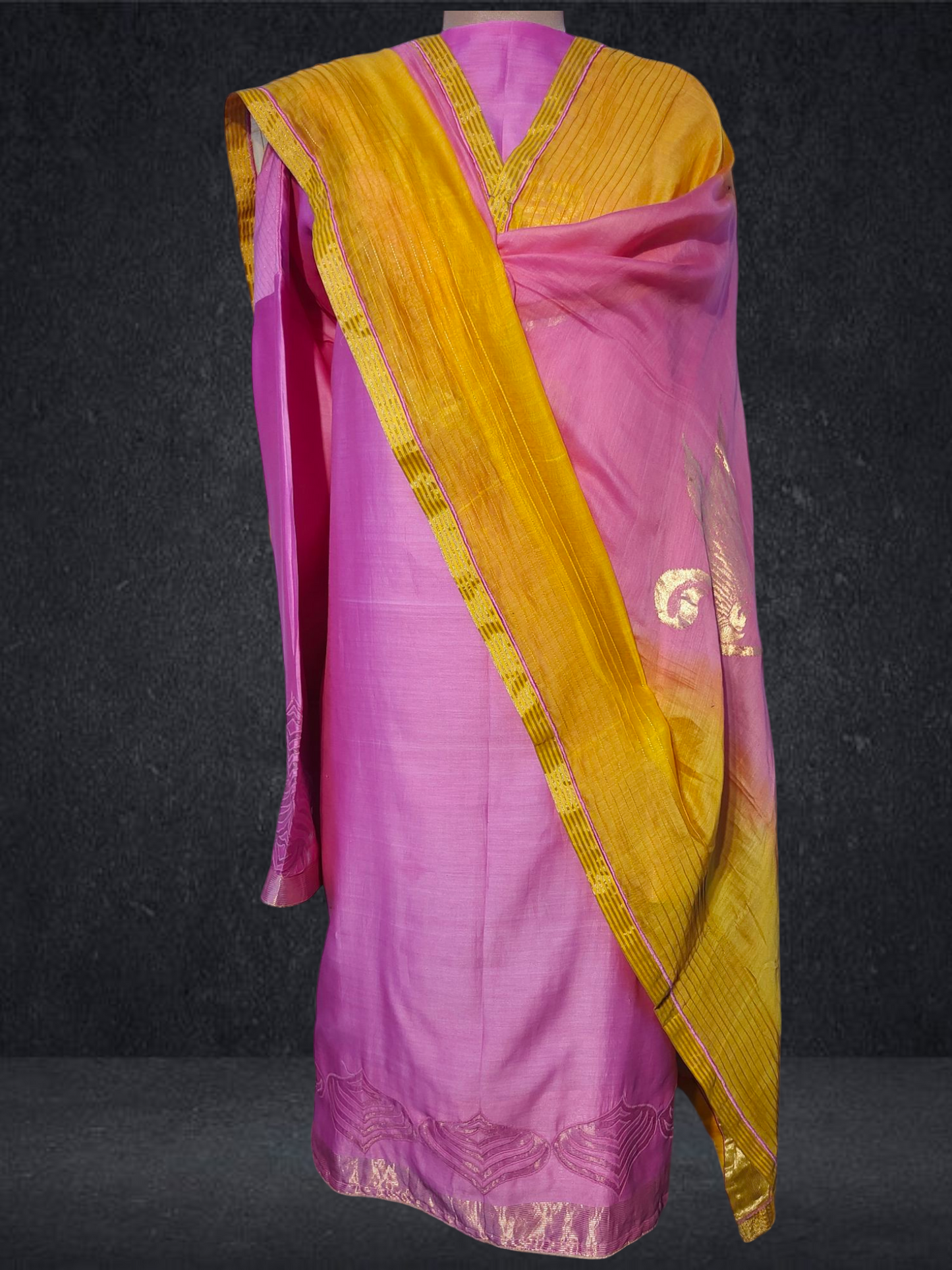Semi Stitched Formal chanderi Suitset