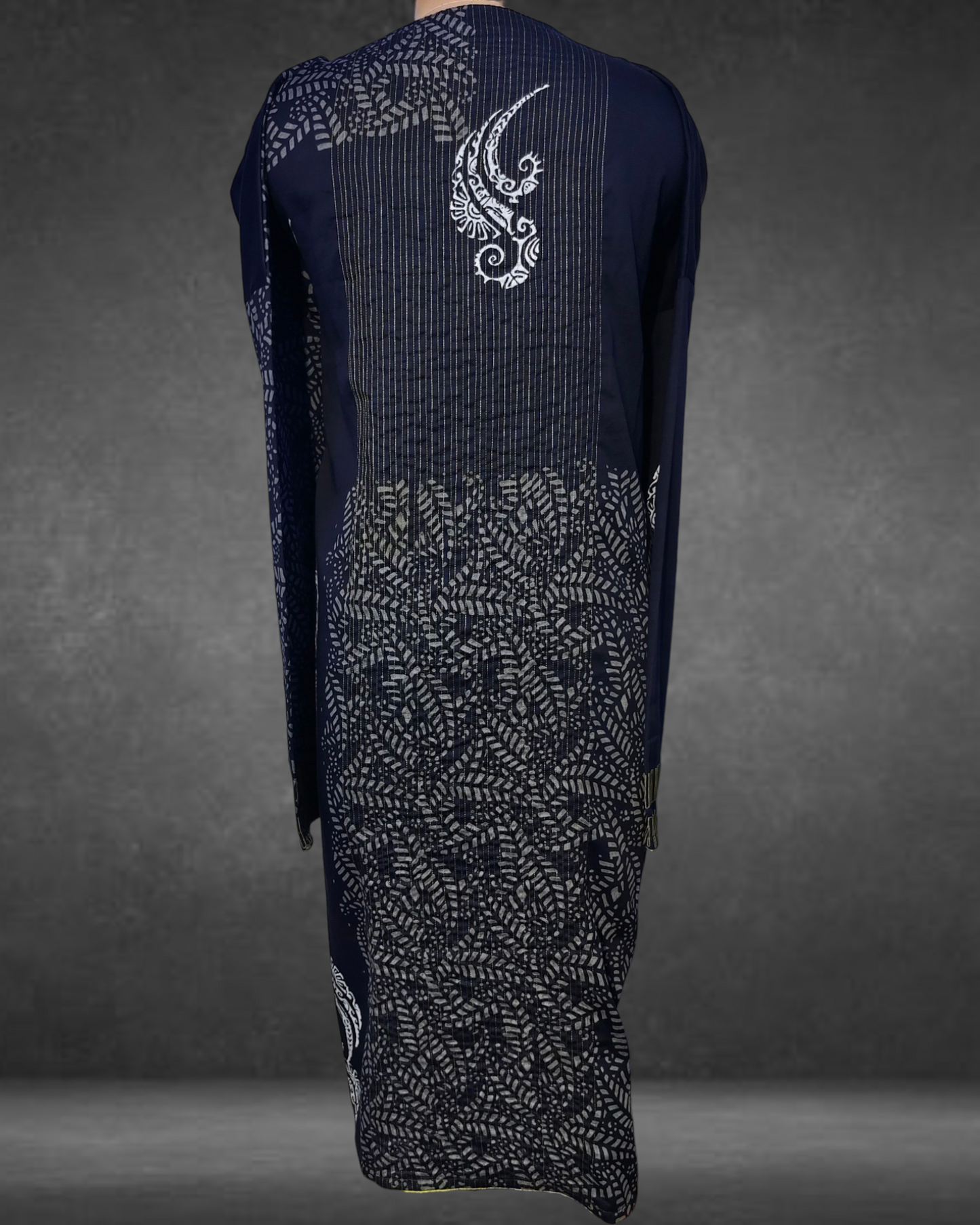 Semistitched Cotton Block Printed Kurta