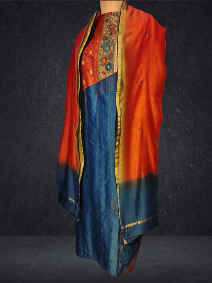 Semi Stitched Formal chanderi Suitset