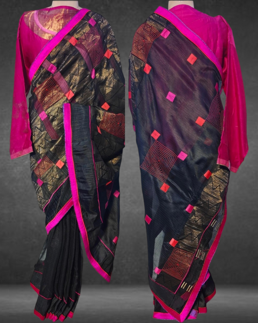 Chanderi Zari Woven Formal Silk Saree