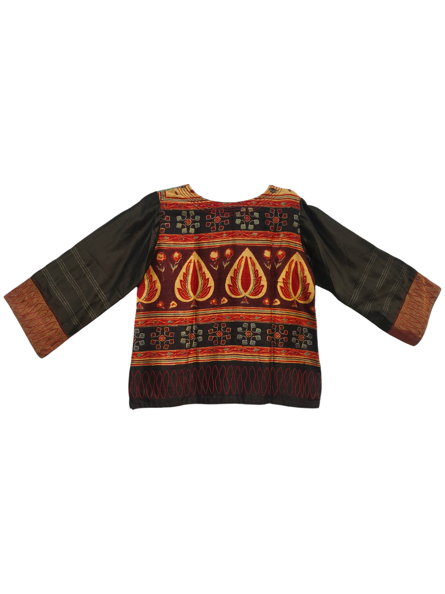 Traditional patterned jacket on a white background