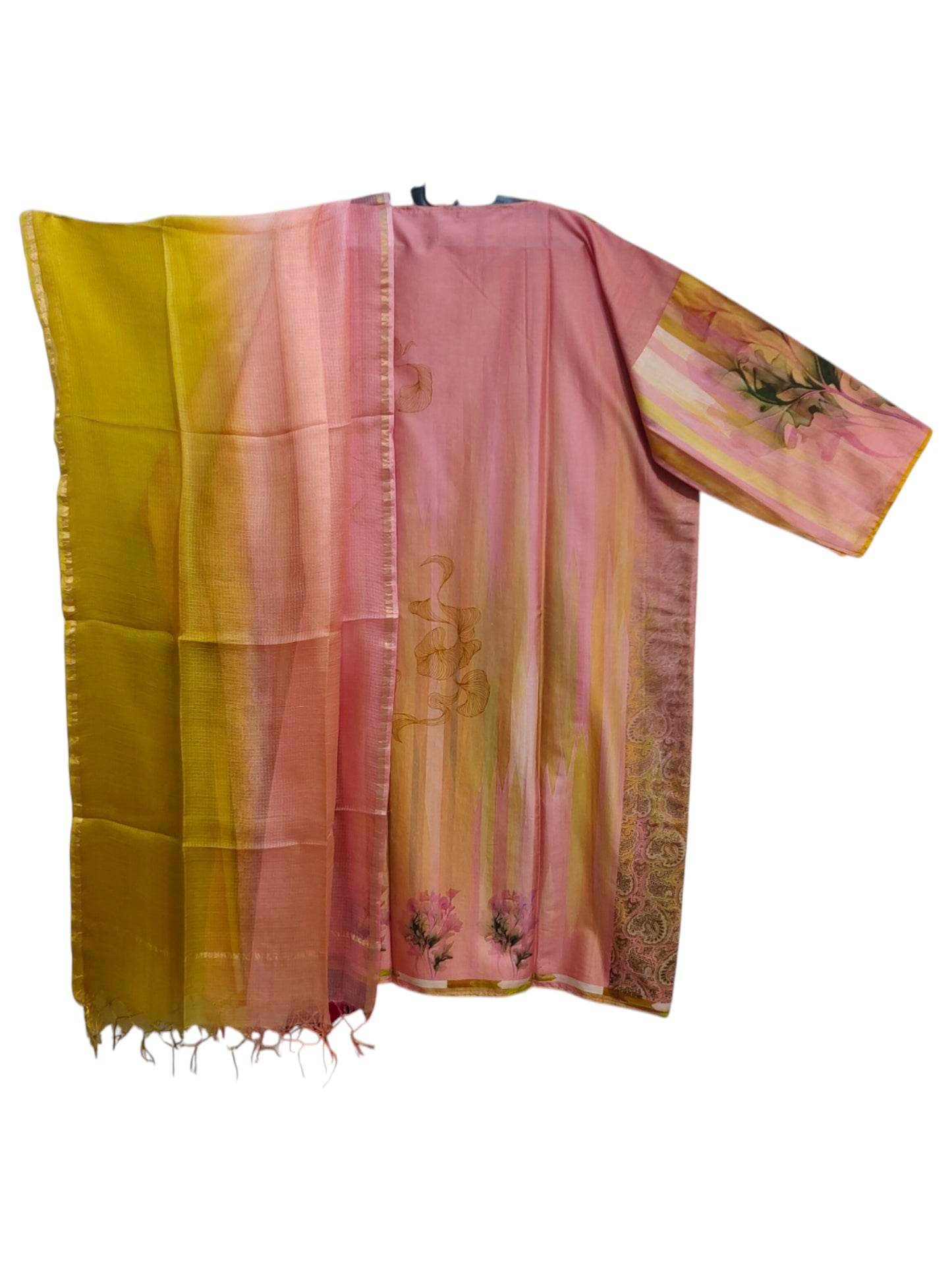 Semi Stitched Chanderi Casual suitset