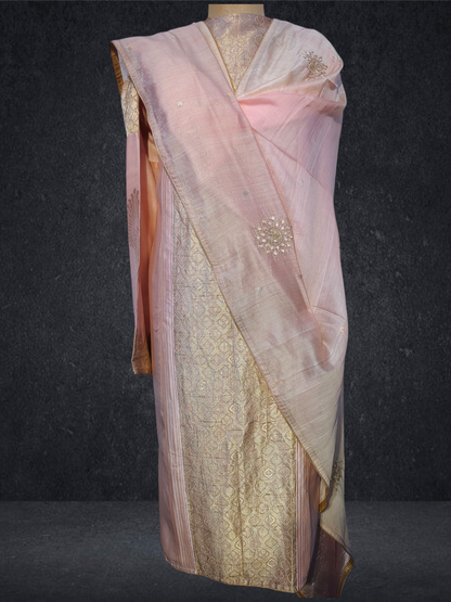Semi Stitched Formal chanderi Suitset