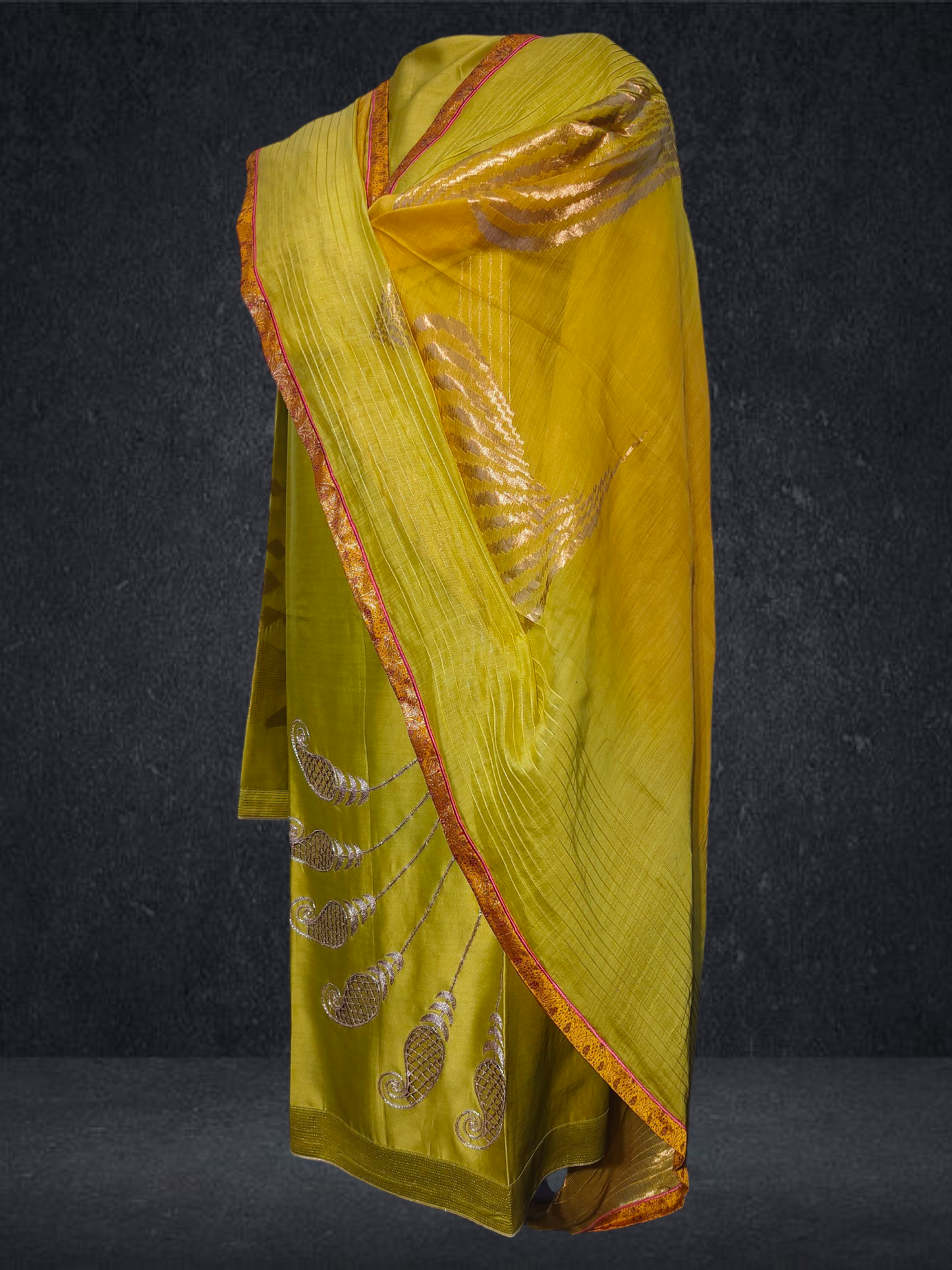 Semi Stitched Formal chanderi Suitset