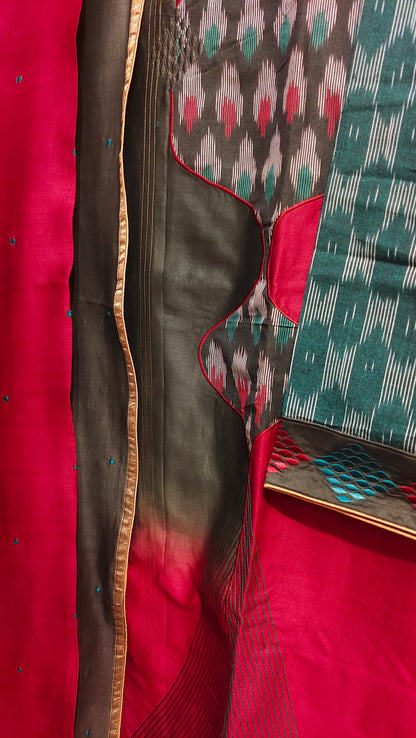 Semi Stitched Chanderi Formal Suitset