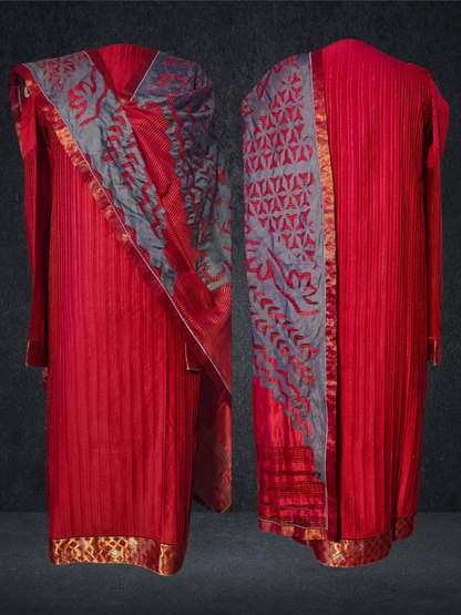 Semi Stitched Formal chanderi Suitset