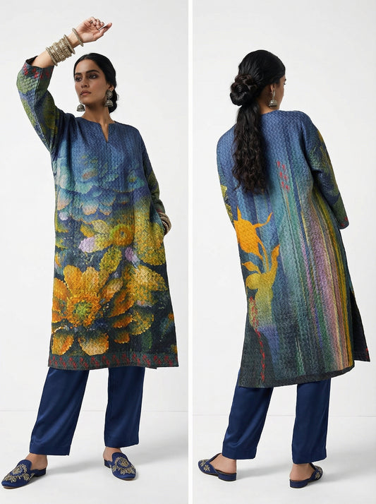 Semi Stitched Chanderi Kurta