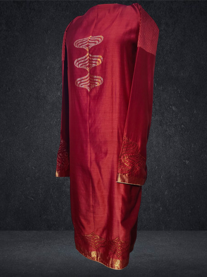 Semi Stitched Formal chanderi Suitset