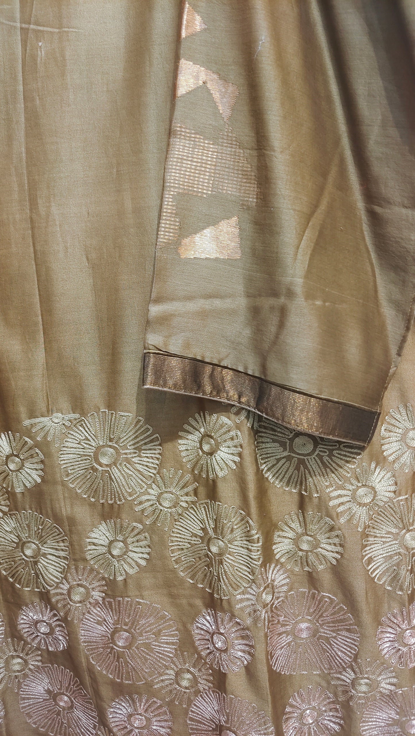 Semi Stitched Chanderi Formal Suitset