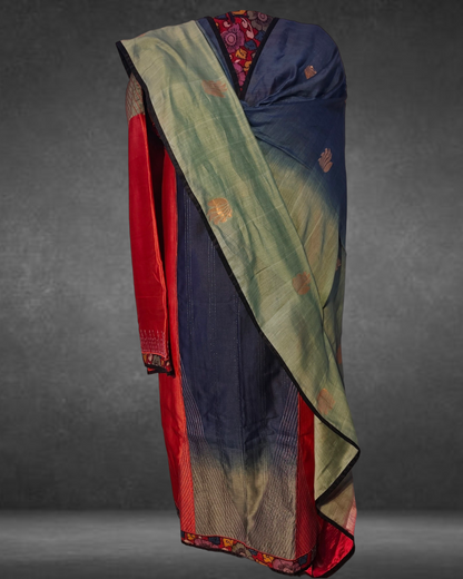 Semi Stitched Formal Chanderi Suit Set