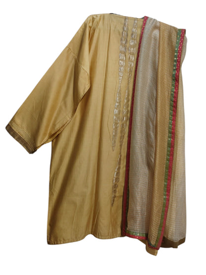 Semi Stitched Chanderi Formal Suitset