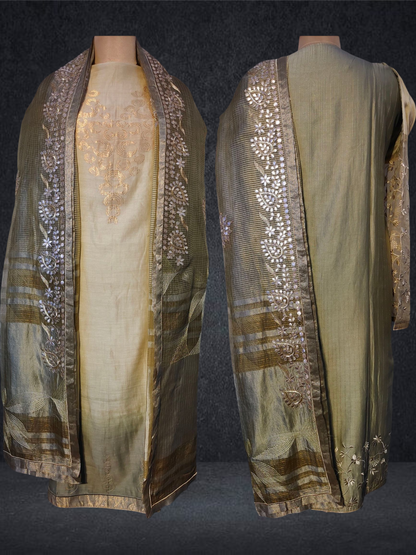 Semi Stitched Formal chanderi Suitset