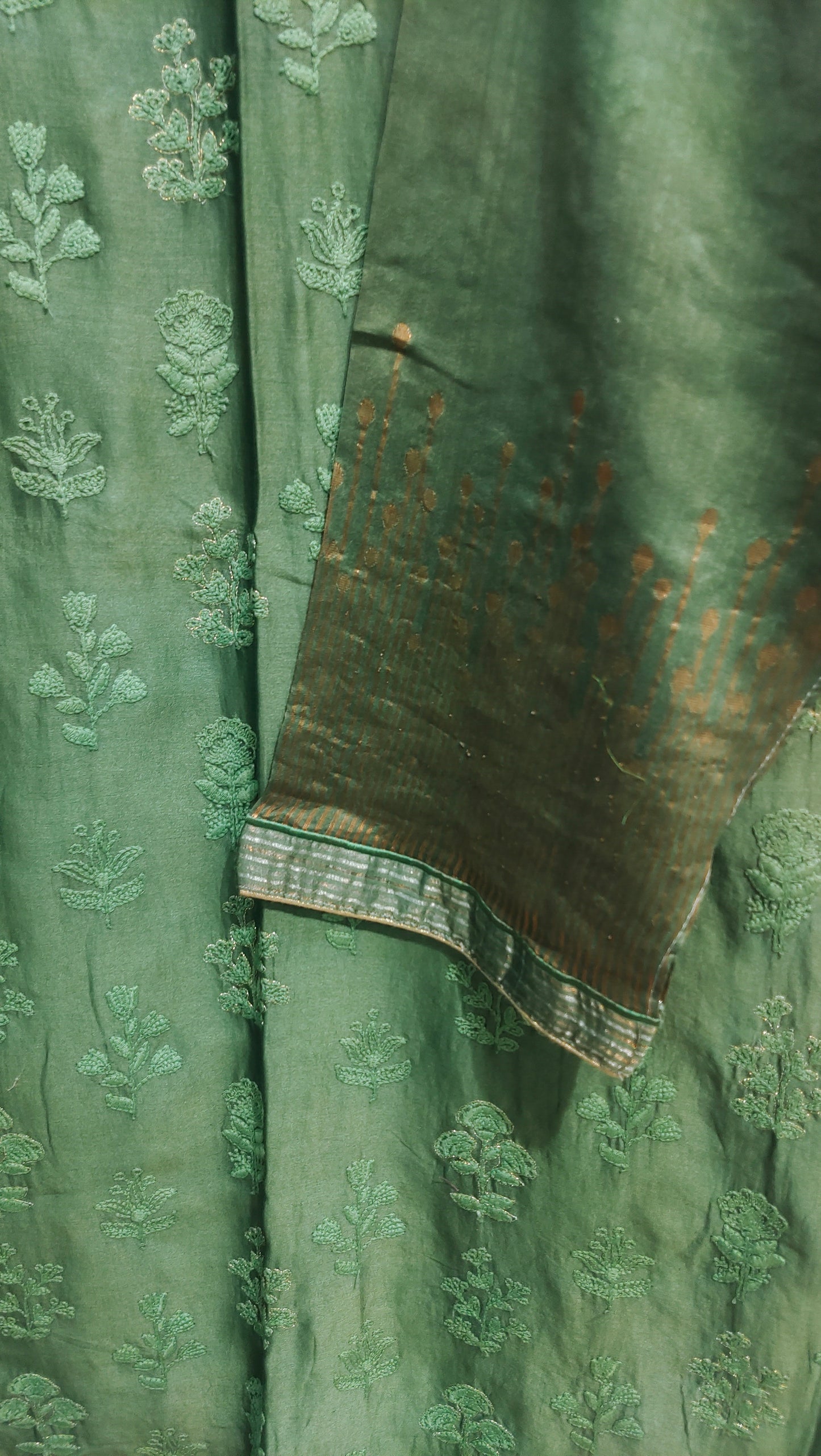 Semi Stitched Chanderi Formal Suitset