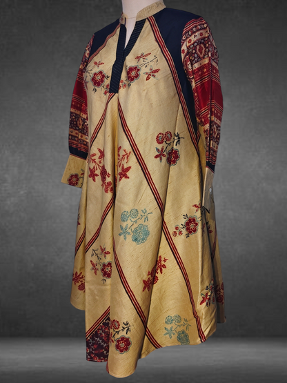 Silk Ajrakh Dress