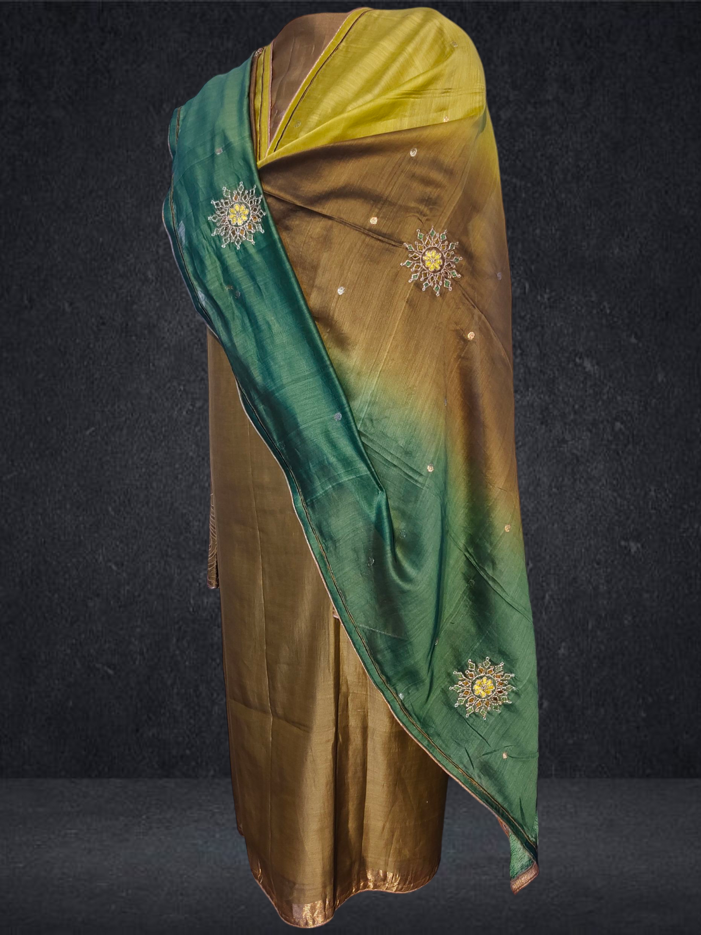 Semi Stitched Formal chanderi Suitset