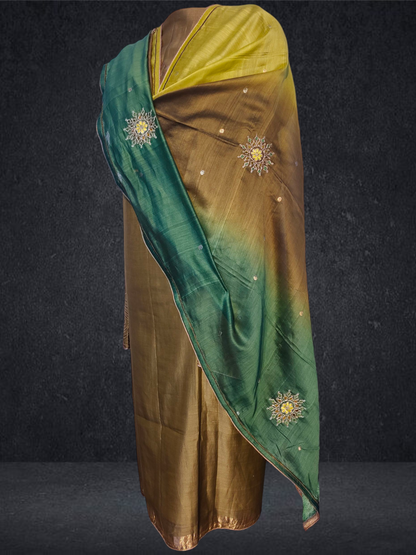 Semi Stitched Formal chanderi Suitset