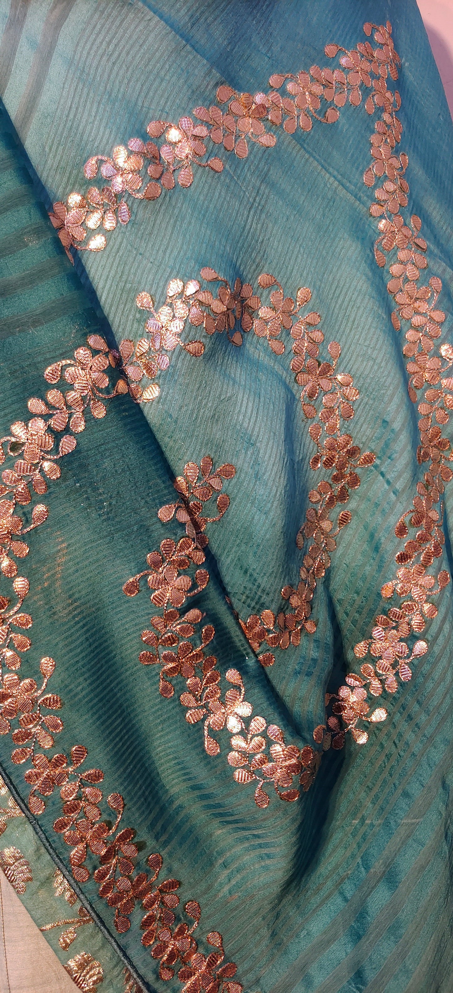 Chanderi Zari Woven Gota Dupatta